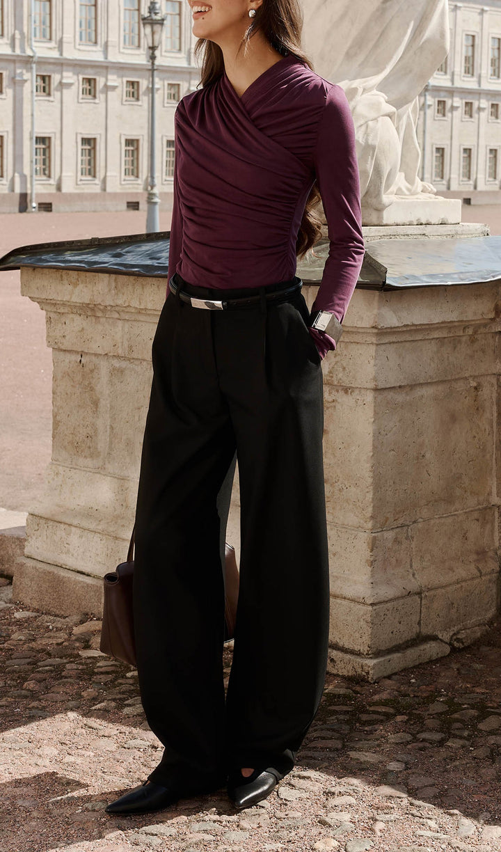 Blusa in Maglia con Pieghe