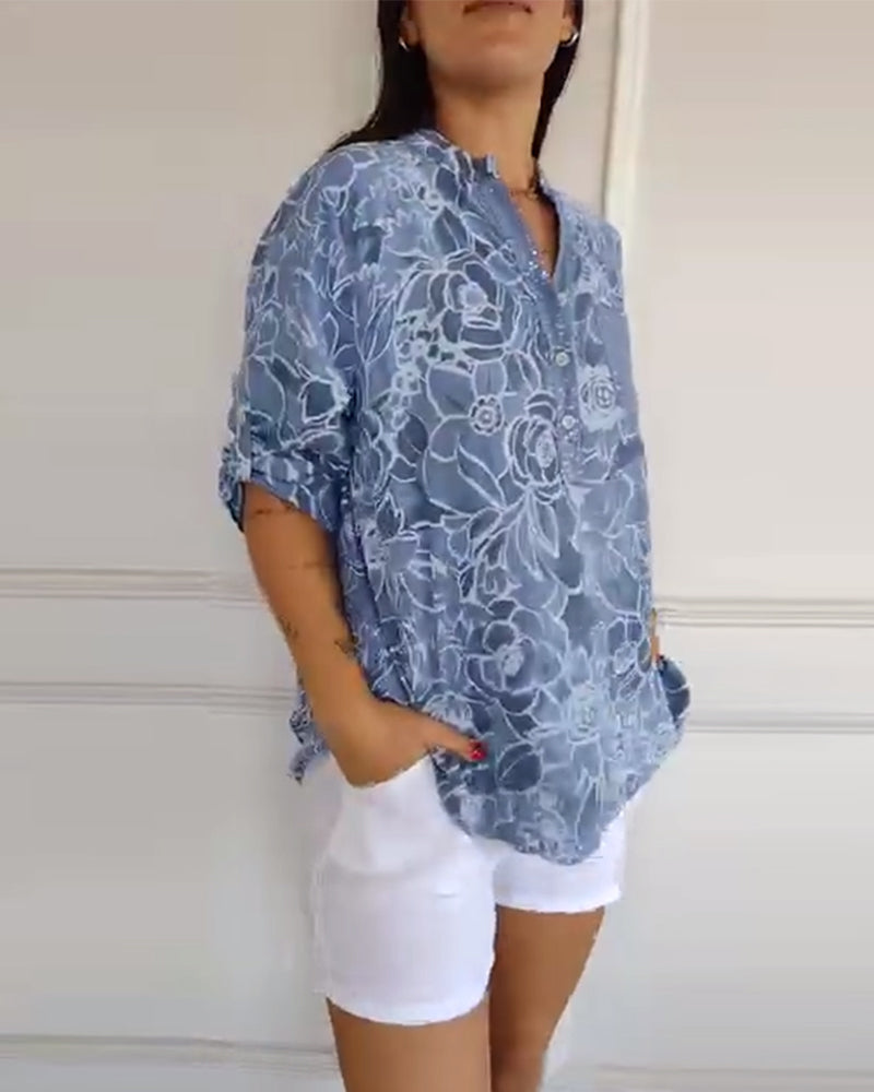 Brisa Camicetta con Stampa Floreale