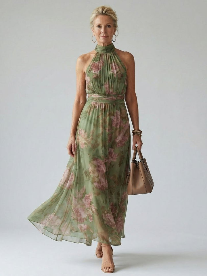 Mirella | Abito Midi con Scollo All’Americana Arricciato