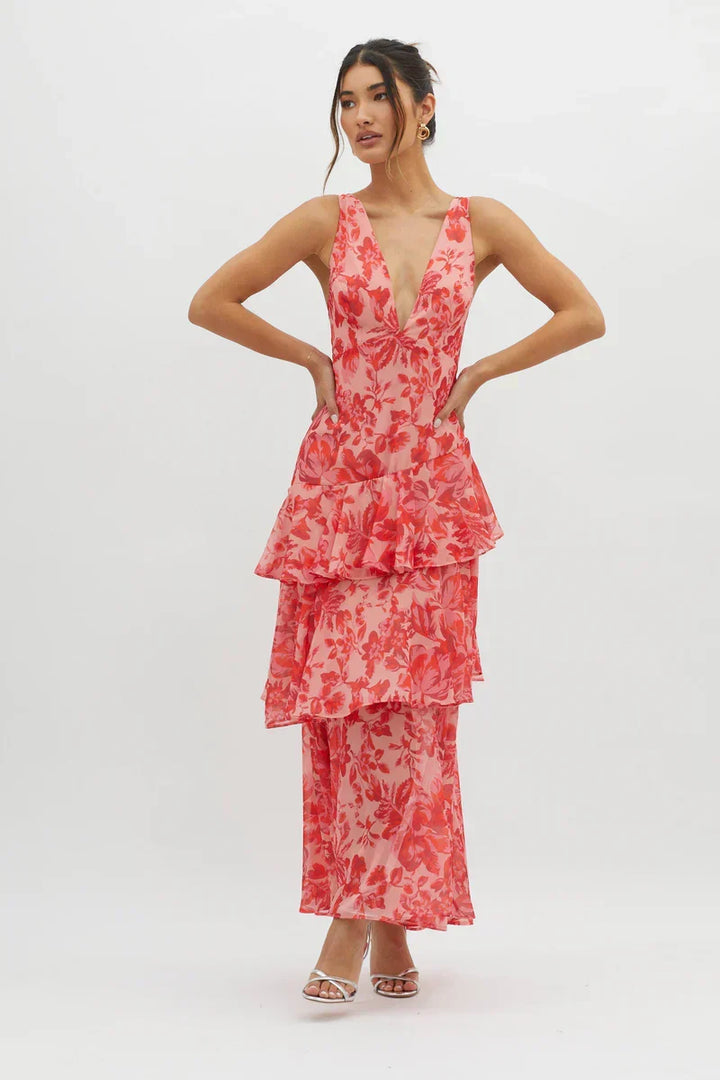 LISA | Abito midi floreale elegante
