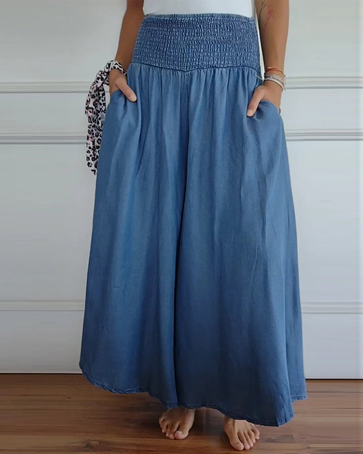Jasper | Pantaloni a Vita Alta Smock