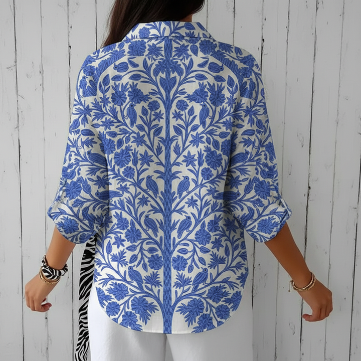 Itzel Blusa Giardino Blu
